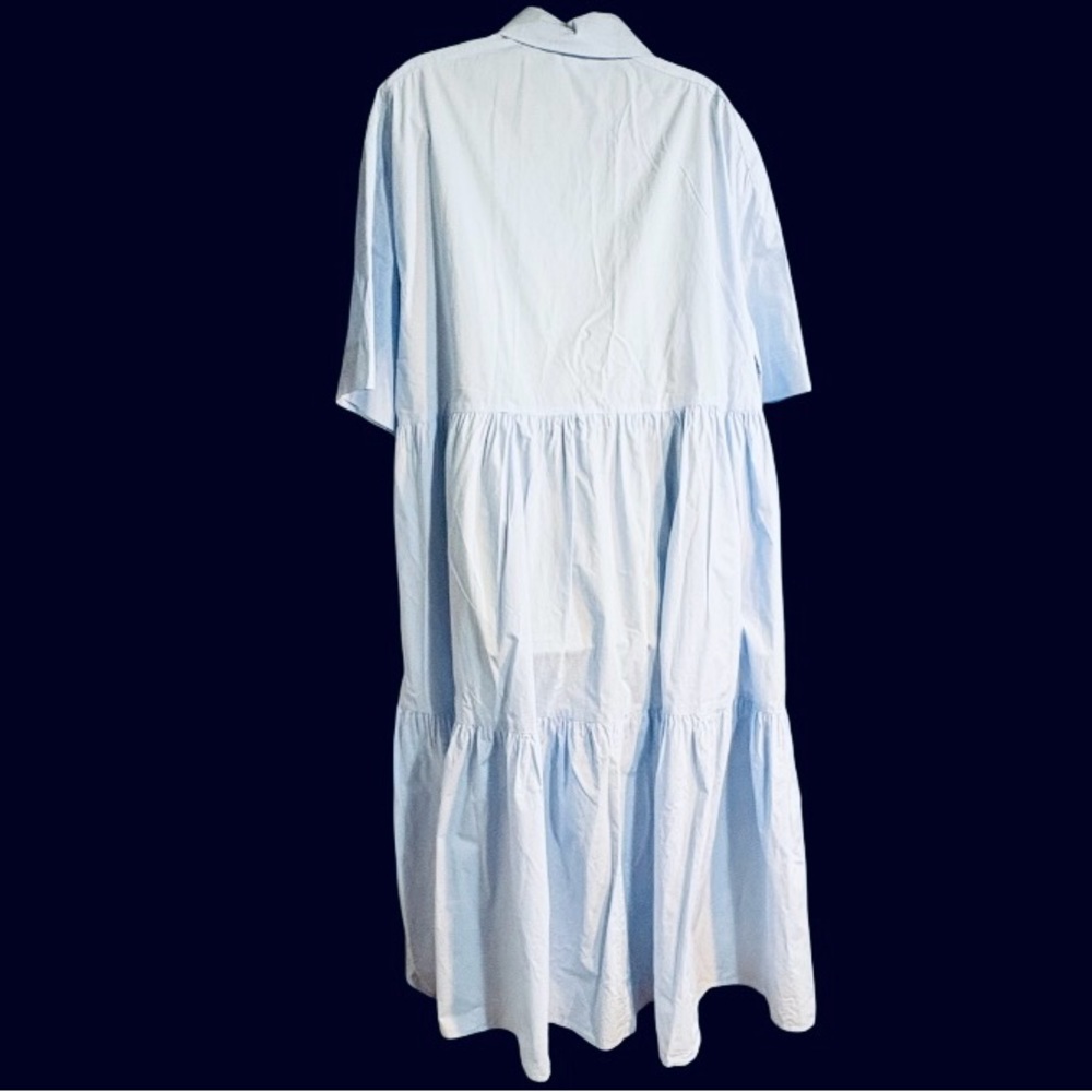 Mable 100% cotton Tiered Shirt Dress blue size medium - Picture 4 of 10